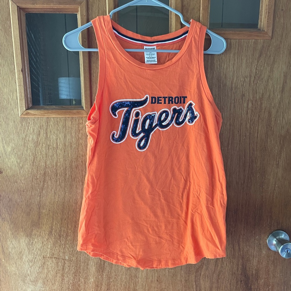 Victora's Secret Pink Detroit Tigers Tank Top Orange and Blue Size Small